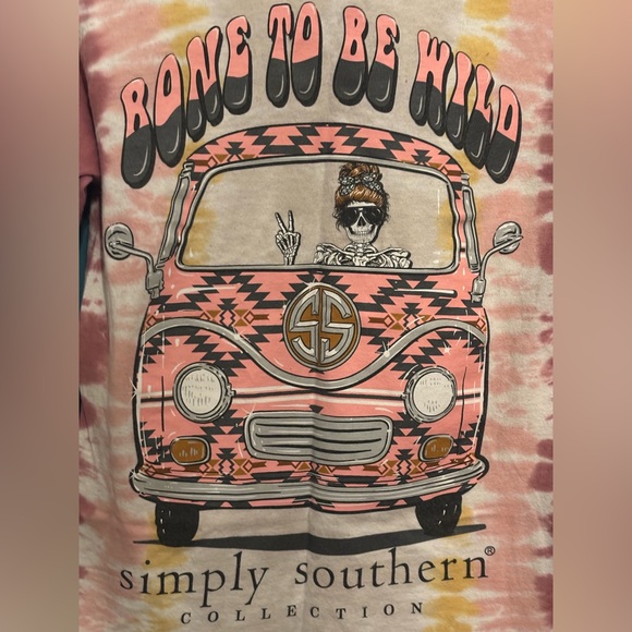 Simply Southern BOHO Long Sleeve Tie-Dye Shirt Size Small 100% Cotton - Picture 2 of 5